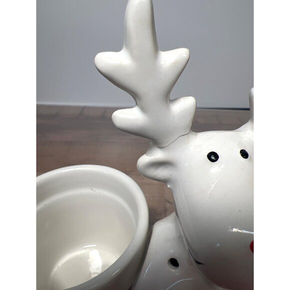 Ceramic Reindeer Tealight Holder With Light - Picture 2 of 5